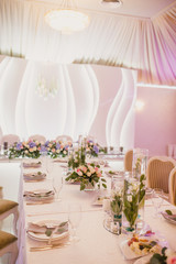 beautiful wedding decor, wedding ceremony, restaurant