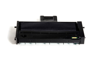 Toner cartridge black isolated on white background.