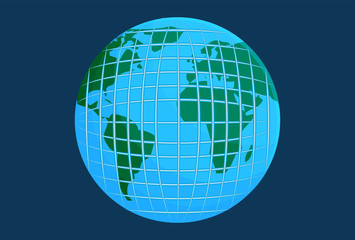 Red global de internet sobre un planeta.