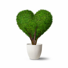 Naklejka na ściany i meble Heart Shape Tree - Ecology concept