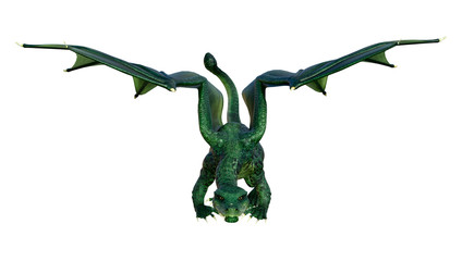 3D Rendering Fairy Tale Dragon on White