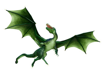 Fototapeta premium 3D Rendering Fairy Tale Dragon on White