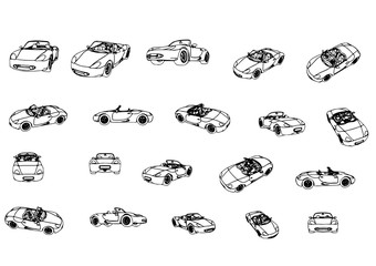 set of sport car on a white background vector