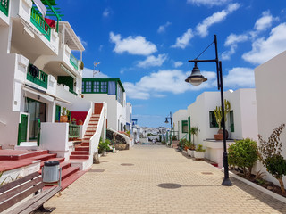 Street decorated in the town of Puerto del Carmen. Lanzarote, Spain
