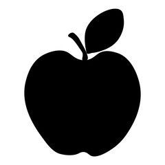 Apple icon, fruit.Apple silhouette with leaf