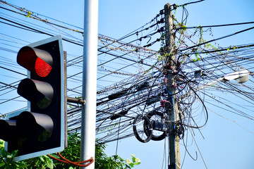 Electrical wires and cables that are cluttered