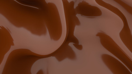Liquid Chocolate background. Melted dark Chocolate. Wave brown background. Chocolate.