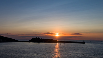 Obraz premium Peel Castle at Sunset