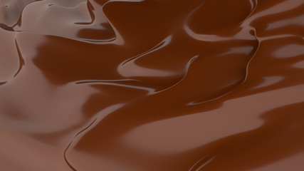 Liquid Chocolate background. Melted dark Chocolate. Wave brown background. Chocolate.