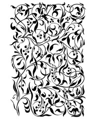 Swirling decorative floral plant pattern
