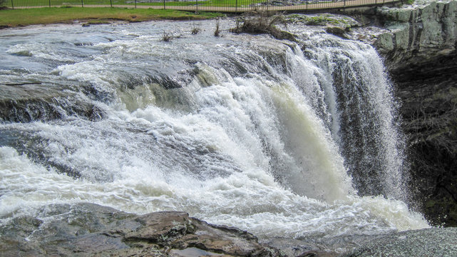 water flowing over noccalula falls gadsden Alabama USA
