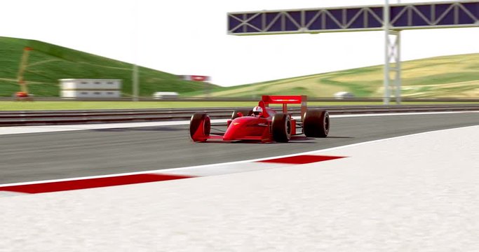 Formula One Racing Car Crossing Finish Line As Champion - High Quality 4K 3D Animation