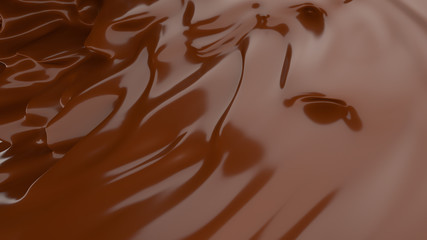 Liquid Chocolate background. Melted dark Chocolate. Wave brown background. Chocolate.