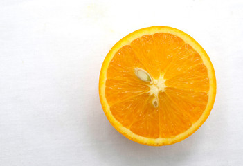 Half cut of oranges fruit on white background