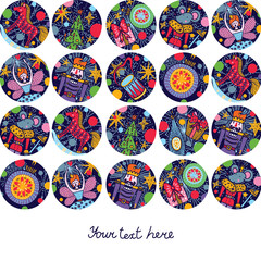 Christmas line vector Nutcracker card.  Seamless pattern can be used for wallpaper, pattern fills, web page background, surface textures.