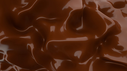 Liquid Chocolate background. Melted dark Chocolate. Wave brown background. Chocolate.