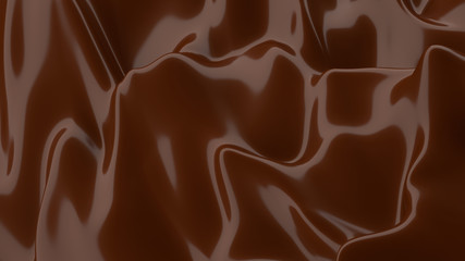 Liquid Chocolate background. Melted dark Chocolate. Wave brown background. Chocolate.