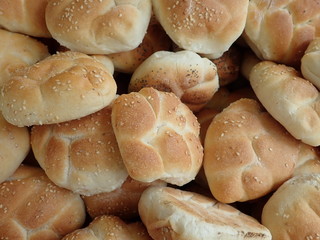 fresh homemade baked bread in abundance