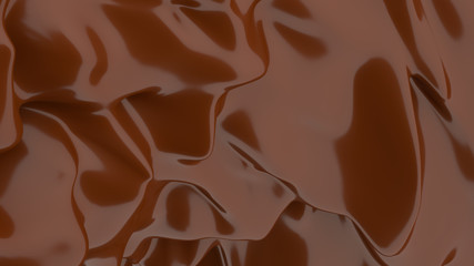 Liquid Chocolate background. Melted dark Chocolate. Wave brown background. Chocolate.