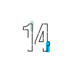 14 Year Anniversary Celebration Vector Template Design Illustration