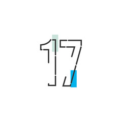 17 Year Anniversary Celebration Vector Template Design Illustration