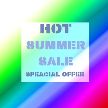 Colorful strong text Hot summer sale with special offer for you business.