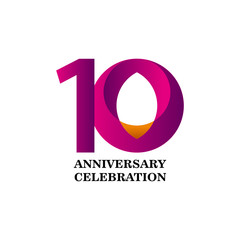 10 Year Anniversary Celebration Vector Template Design Illustration
