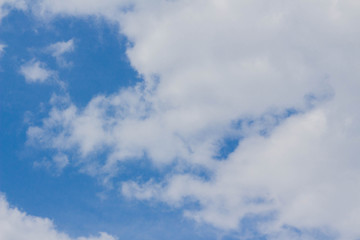 Blue sky white cumulus clouds background