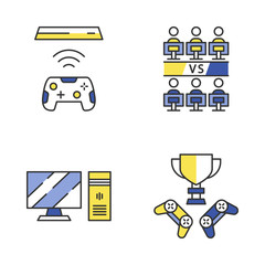Esports color icons set
