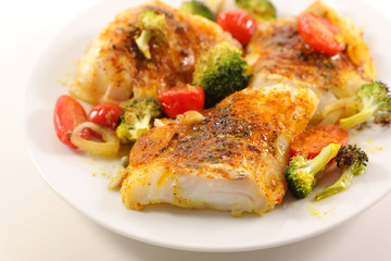 fish fillet with vegetable and sauce