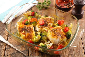 fish fillet with vegetable and sauce