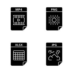 Files format glyph icons set