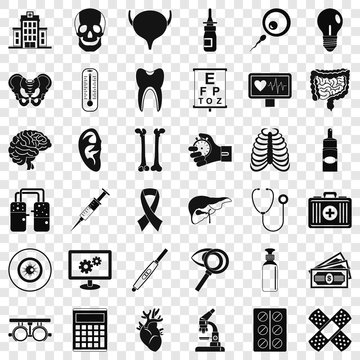 Computer diagnostic icons set. Simple style of 36 computer diagnostic vector icons for web for any design