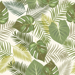 Tropical neon vector seamless pattern.