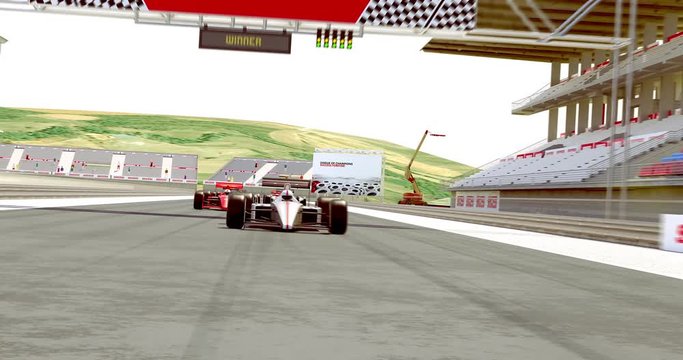 Formula One Racing Cars Getting Ready For Start - High Quality 4K 3D Animation