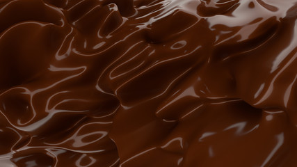 Liquid Chocolate background. Melted dark Chocolate. Wave brown background. Chocolate.