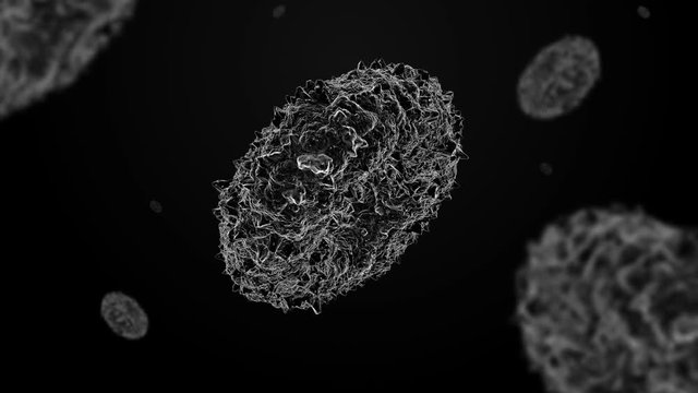 3d render microbe. Virus or gem 3d render background. Close-up of microscopic world. Loopable animation