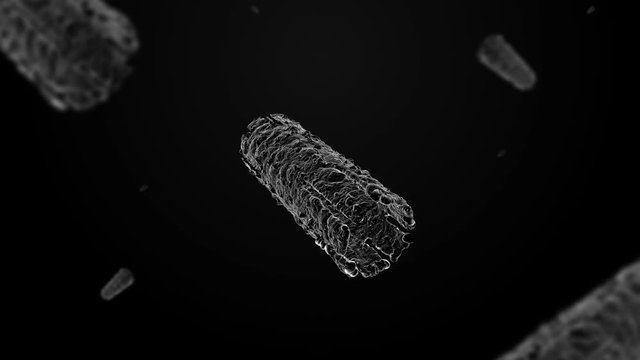 3d render microbe. Virus or gem 3d render background. Close-up of microscopic world. Loopable animation