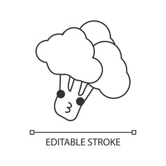Broccoli cute kawaii linear character