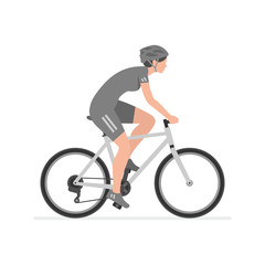 Woman riding bike. isolated on white background