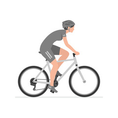Obraz premium Woman riding bike. isolated on white background