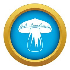 Forest mushroom icon blue vector isolated on white background for any design