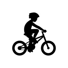 Boy riding bike. isolated on white background