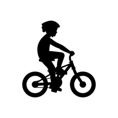 Boy riding bike. isolated on white background