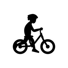 Boy riding bike. isolated on white background