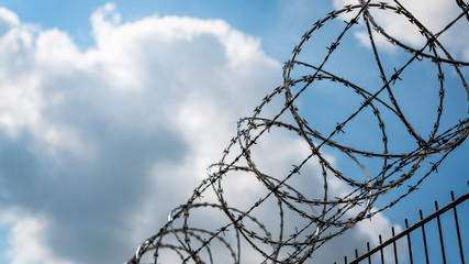 barbed wire fence - security