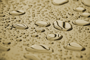 Close up water drops on metal surface can be used for web design