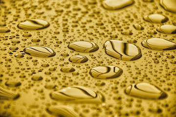 Close up water drops on metal surface can be used for web design