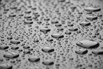 Close up water drops on metal surface can be used for web design