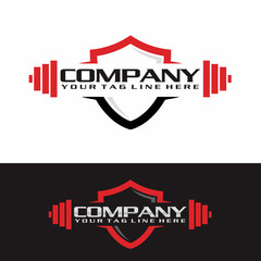 fitness emblems, Barbell icon vector